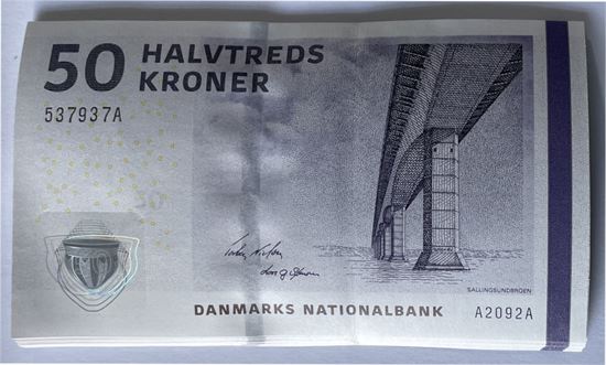 Seddel: 50 kr. 2009 A2092 i kv. 0 20 stk. fortløbende nr.