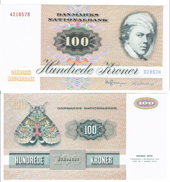 Seddel: 100 kr. 1986 D2863H i kv. 01