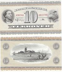 Seddel: 10 kr. 1967 K9674A i kv. 01 - 0