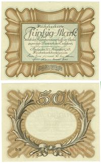 Seddel: Tyskland 50 mark 1918 i kv. 0 "Eggnote"