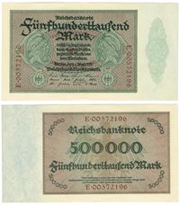 Seddel: Tyskland 500.000 mark 1923 i kv. 01 - 0
