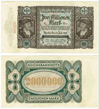 Seddel: Tyskland 2.000.000 mark 1923 i kv. 01