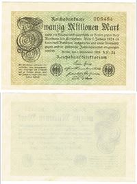 Seddel: Tyskland 20.000.000 mark 1923 i kv. 01 - 0