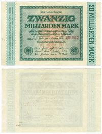 Seddel: Tyskland 20.000.000.000 mark 1923 i kv. 01