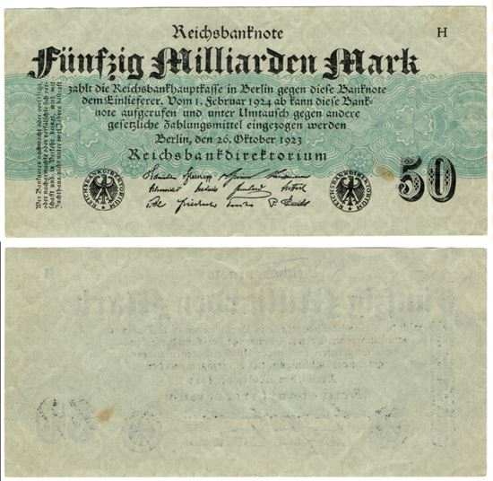 Seddel: Tyskland 1.000.000.000 mark 1923 i kv. 01
