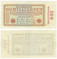 Seddel: Tyskland 100.000.000.000 mark 1923 i kv. 1