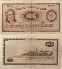 Seddel: 100 kr. 1961 A2613B i kv. 1-