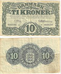 Seddel: 10 kr. 1948 bogstav s i kv. 1