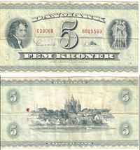 Seddel: 5 kr. 1960 C3606B i kv. 1
