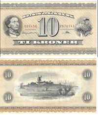 Seddel: 10 kr. 1954 C0545G i kv. 01