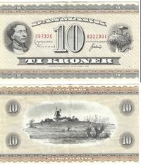 Seddel: 10 kr. 1973 C9732C i kv. 1+ - 01