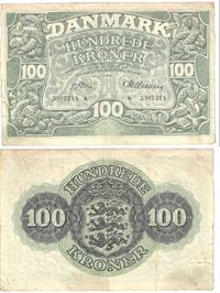 Seddel: 100 kr. 1948 bogstav k i kv. 1